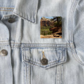 Waterval bij Emerald Pools in Zion National Park Vierkante Button 5,1 Cm (In situ)