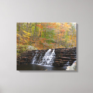 Waterval bij Laurel Hill State Park I Canvas Afdruk