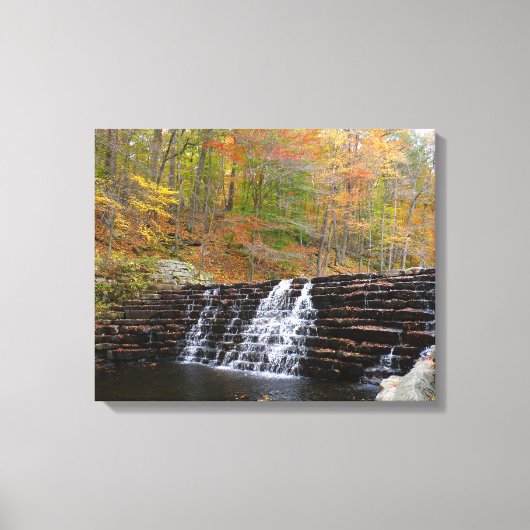 Waterval bij Laurel Hill State Park I Canvas Afdruk (Voorkant)