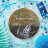 Waterval bij Laurel Hill State Park I Papieren Bordje (Feest)