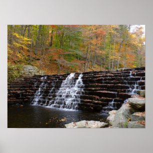Waterval bij Laurel Hill State Park I Poster