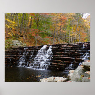 Waterval bij Laurel Hill State Park I Poster