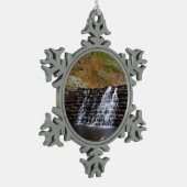 Waterval bij Laurel Hill State Park I Tin Sneeuwvlok Ornament (Links)