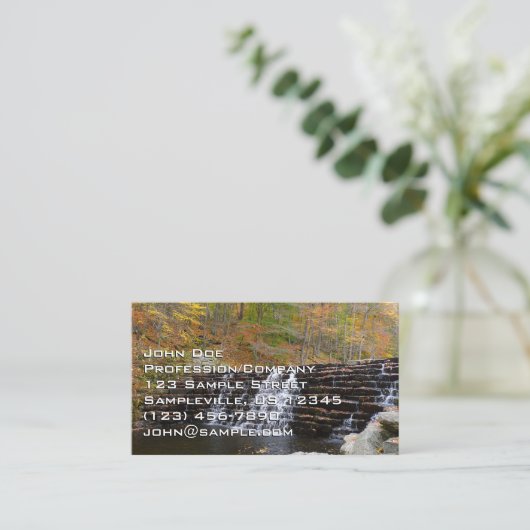 Waterval bij Laurel Hill State Park I Visitekaartje (Staand voorkant)