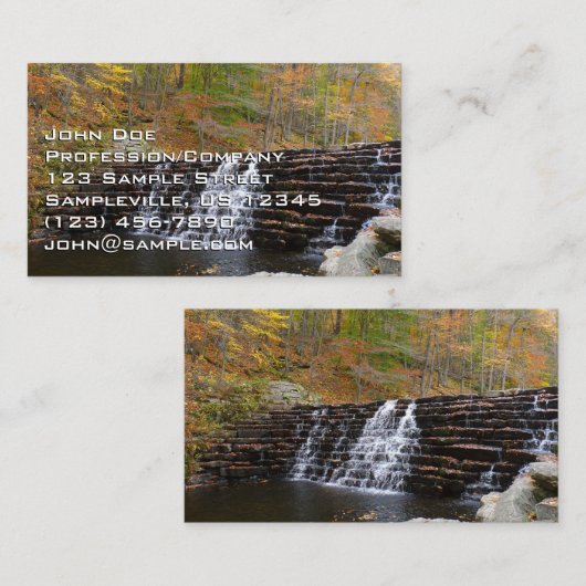 Waterval bij Laurel Hill State Park I Visitekaartje (Voorkant / Achterkant)