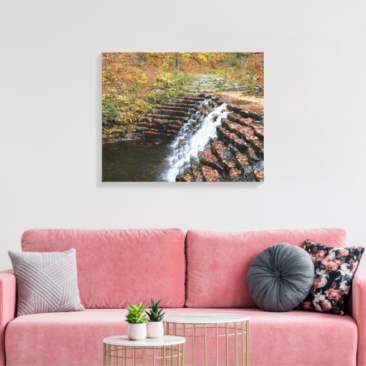 Waterval bij Laurel Hill State Park II Canvas Afdruk (Insitu (Woonkamer))