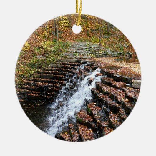Waterval bij Laurel Hill State Park II Keramisch Ornament (Voorkant)