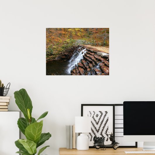 Waterval bij Laurel Hill State Park II Poster (Thuiskantoor)