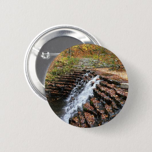 Waterval bij Laurel Hill State Park II Ronde Button 5,7 Cm (Voorkant /achterkant)