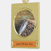 Waterval bij Laurel Hill State Park II Verguld Banner Ornament (Links)