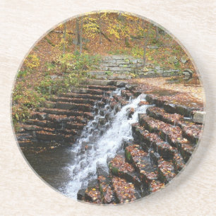 Waterval bij Laurel Hill State Park II Zandsteen Onderzetter