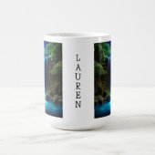  waterval bij nacht mystiek gepersonaliseerd koffiemok (Center)