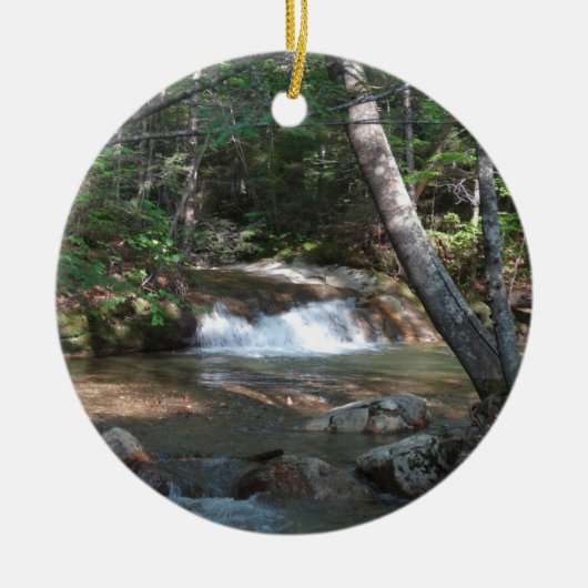 Waterval bij Pemigewasset River II Keramisch Ornament (Voorkant)
