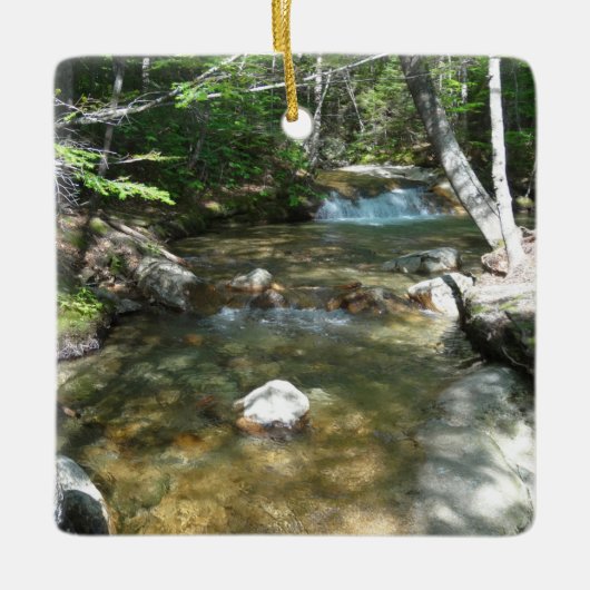 Waterval bij Pemigewasset-rivier III Keramisch Ornament (Voorkant)