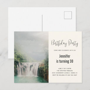 Waterval bij uitnodiging voor verjaardagsfeest in  briefkaart