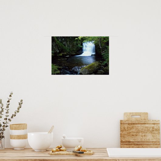 Waterval bij Watersmeet, North Devon, Engeland Poster (Keuken)