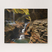 Waterval bij Watkins Glen in Vingermeren Legpuzzel (Horizontaal)