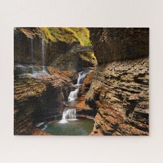 Waterval bij Watkins Glen in Vingermeren Legpuzzel (Horizontaal)