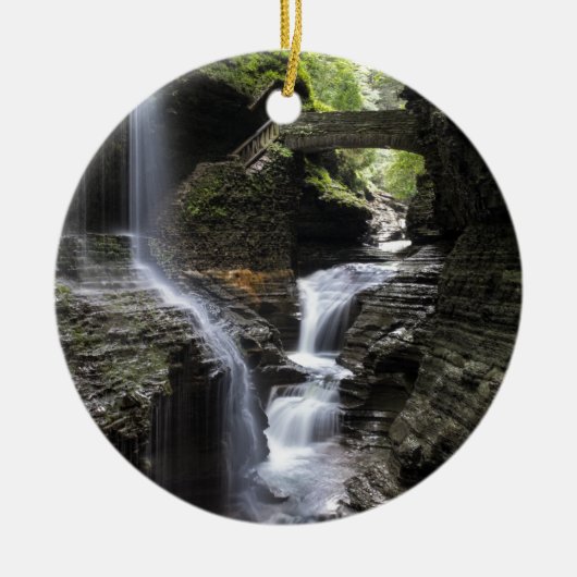 Waterval bij Watkins Glen, NY Keramisch Ornament (Voorkant)