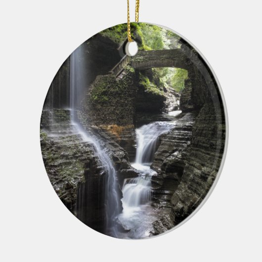 Waterval bij Watkins Glen, NY Keramisch Ornament (Links)