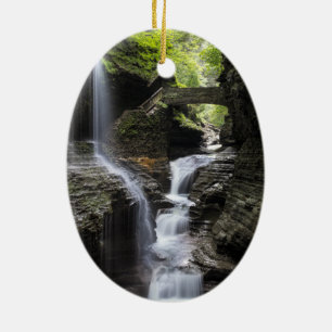 Waterval bij Watkins Glen, NY Keramisch Ornament