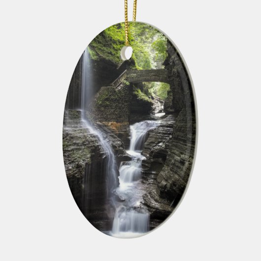Waterval bij Watkins Glen, NY Keramisch Ornament (Links)
