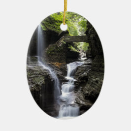 Waterval bij Watkins Glen, NY Keramisch Ornament