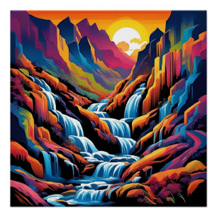 Waterval bij zonsopgang 1 perfect poster