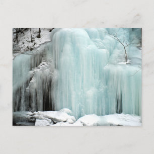 Waterval, blauw, bevroren briefkaart