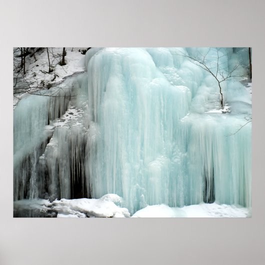 Waterval, blauw, bevroren poster (Voorkant)