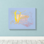 Waterval Blauw/Grijs Canvas Print (Insitu (Houten vloer))