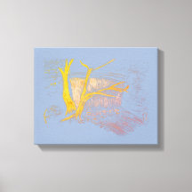 Waterval Blauw/Grijs Canvas Print