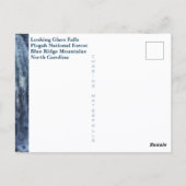 Waterval Blue Ridge Mountains Looking Glass Falls Briefkaart (Achterkant)