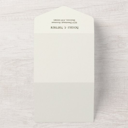 Waterval Bos groen QR Code Bruiloft All In One Uitnodiging (Buitenkant)