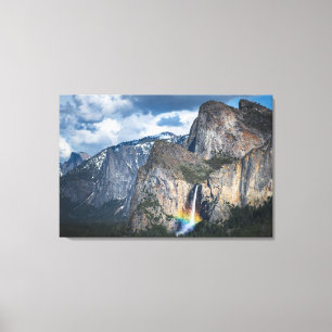 Waterval   Bridal Veil Herfsten Yosemite Californi Canvas Afdruk