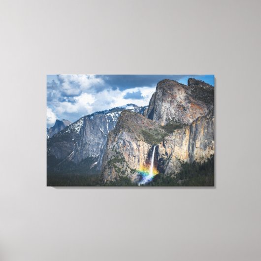 Waterval | Bridal Veil Herfsten Yosemite Californi Canvas Afdruk (Voorkant)