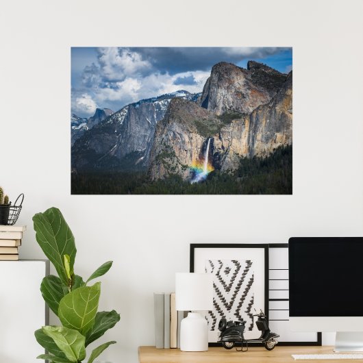 Waterval | Bridal Veil Herfsten Yosemite Californi Poster (Thuiskantoor)