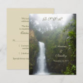 Waterval Bruiloft Reactiekaart RSVP Kaartje (Voorkant / Achterkant)