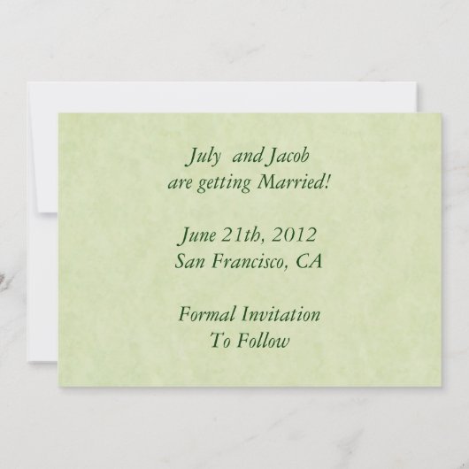 Waterval Bruiloft Save The Date Kaart (Achterkant)