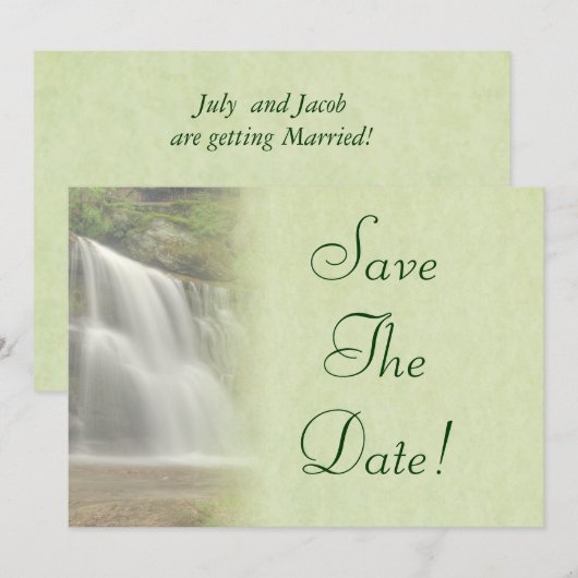 Waterval Bruiloft Save The Date Kaart (Voorkant / Achterkant)