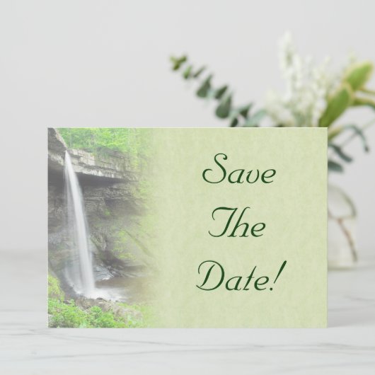 Waterval Bruiloft Save The Date Kaart (Staand voorkant)