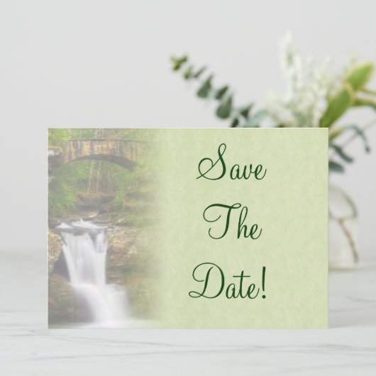 Waterval Bruiloft Save The Date Kaart (Staand voorkant)