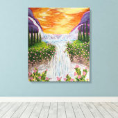 Waterval Canvas Afdruk (Insitu (Houten vloer))