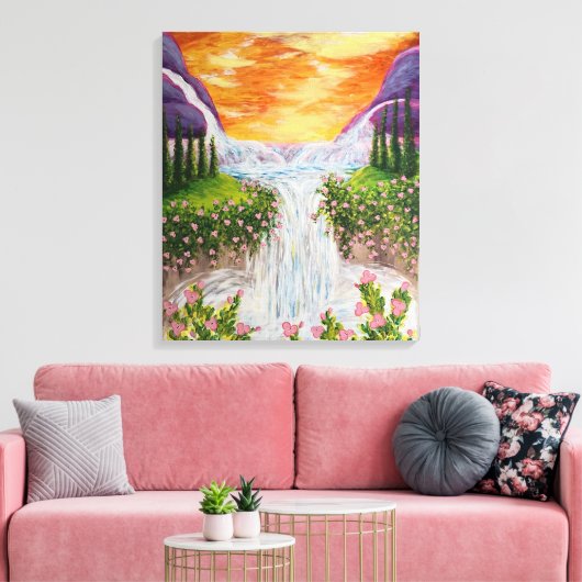 Waterval Canvas Afdruk (Insitu (Woonkamer))