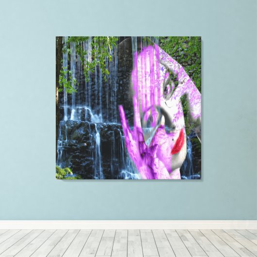 Waterval Canvas Afdruk (Insitu (Houten vloer))