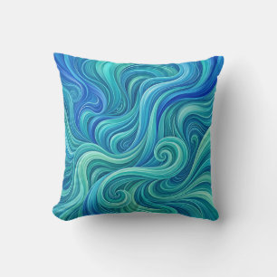 Waterval Cascade Oceaan Blauwe Worp Kussen