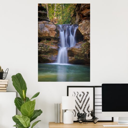 Waterval | Cedar-Herfsten, Ohio Poster (Thuiskantoor)