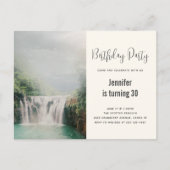 Waterval door een Lush Green Forest Birthday Invit Uitnodiging Briefkaart (Voorkant)
