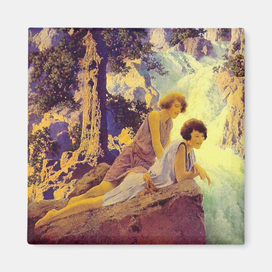 Waterval - door Maxfield Parrish Magneet (Voorkant)