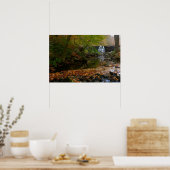 Waterval en beek in Pennsylvania in de herfst Poster (Keuken)